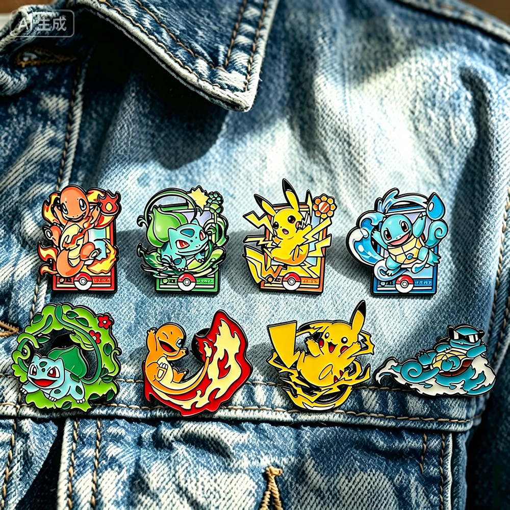 Lapel Pin Enamel - 8pcs Anime Cartoon Creature Enamel Pins