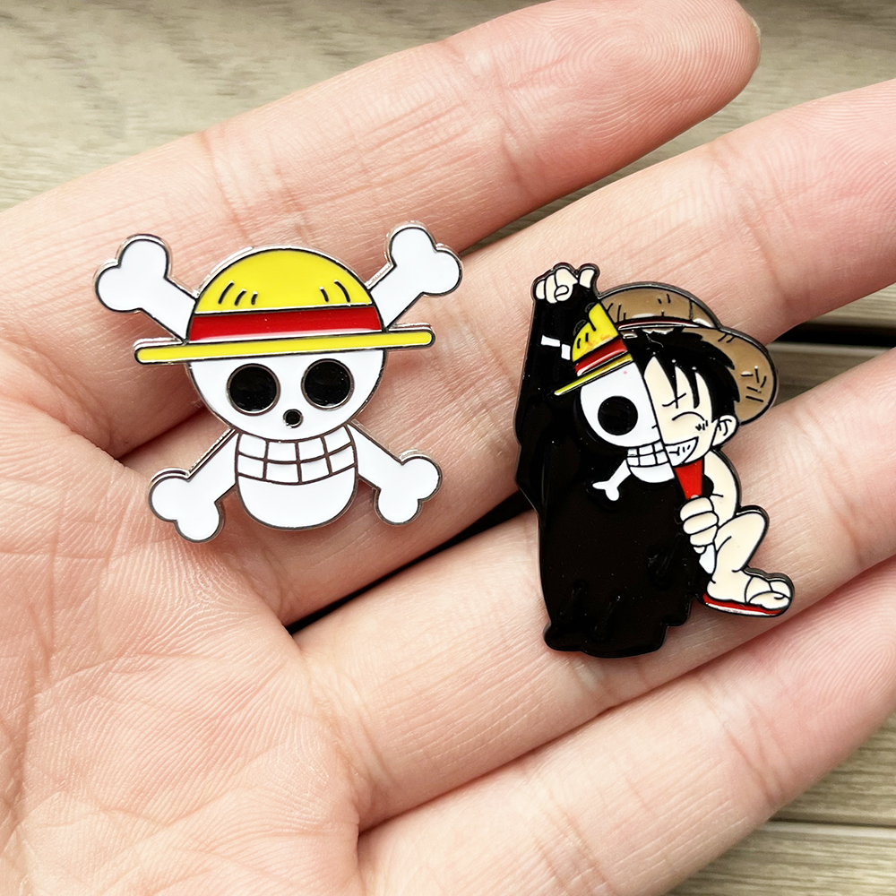 Lapel Pin Enamel - 2026 New 2pcs Cute Luffy Anime
