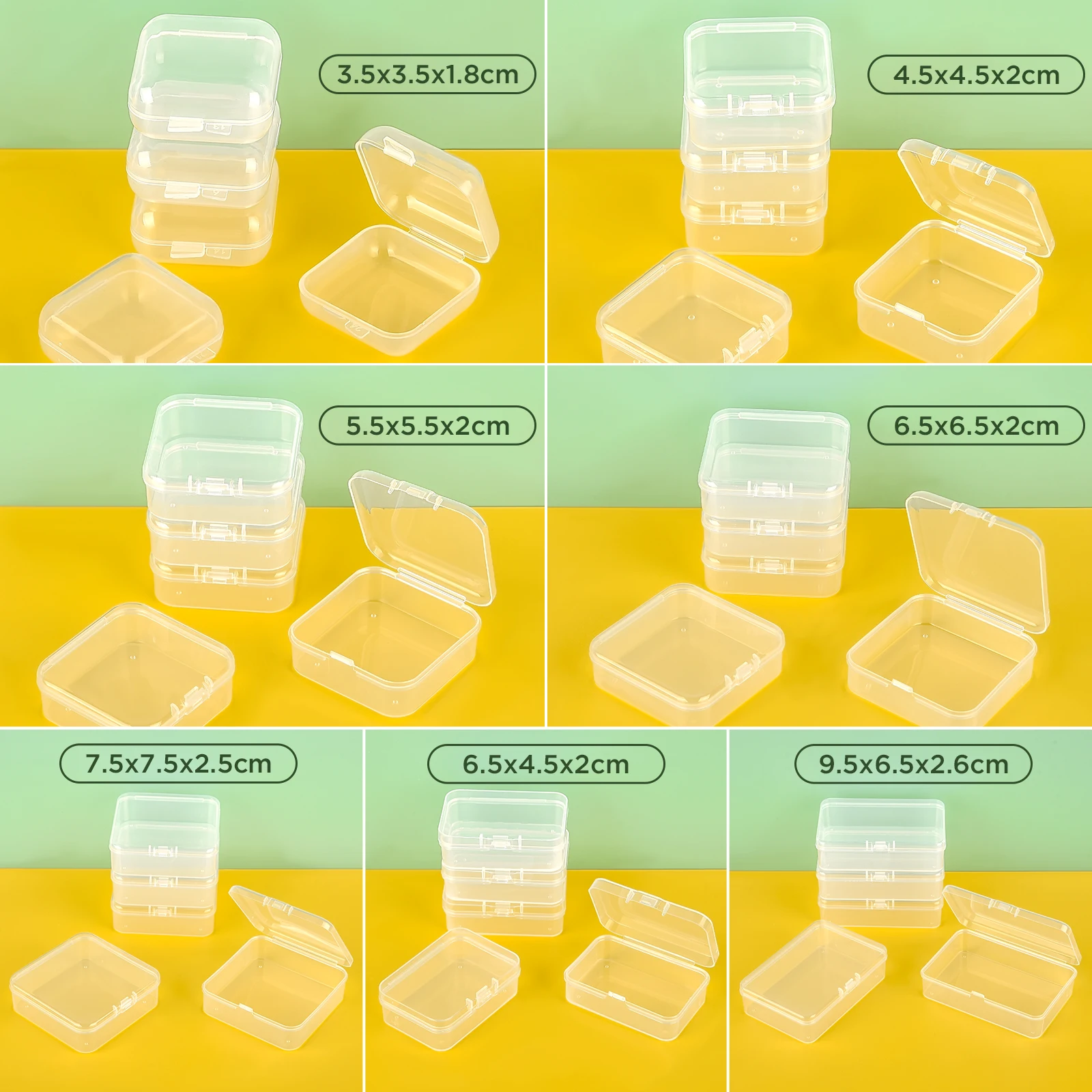Men'S Accessories Drawer Organizer - 10Pcs Storage Box Transparent Square PP