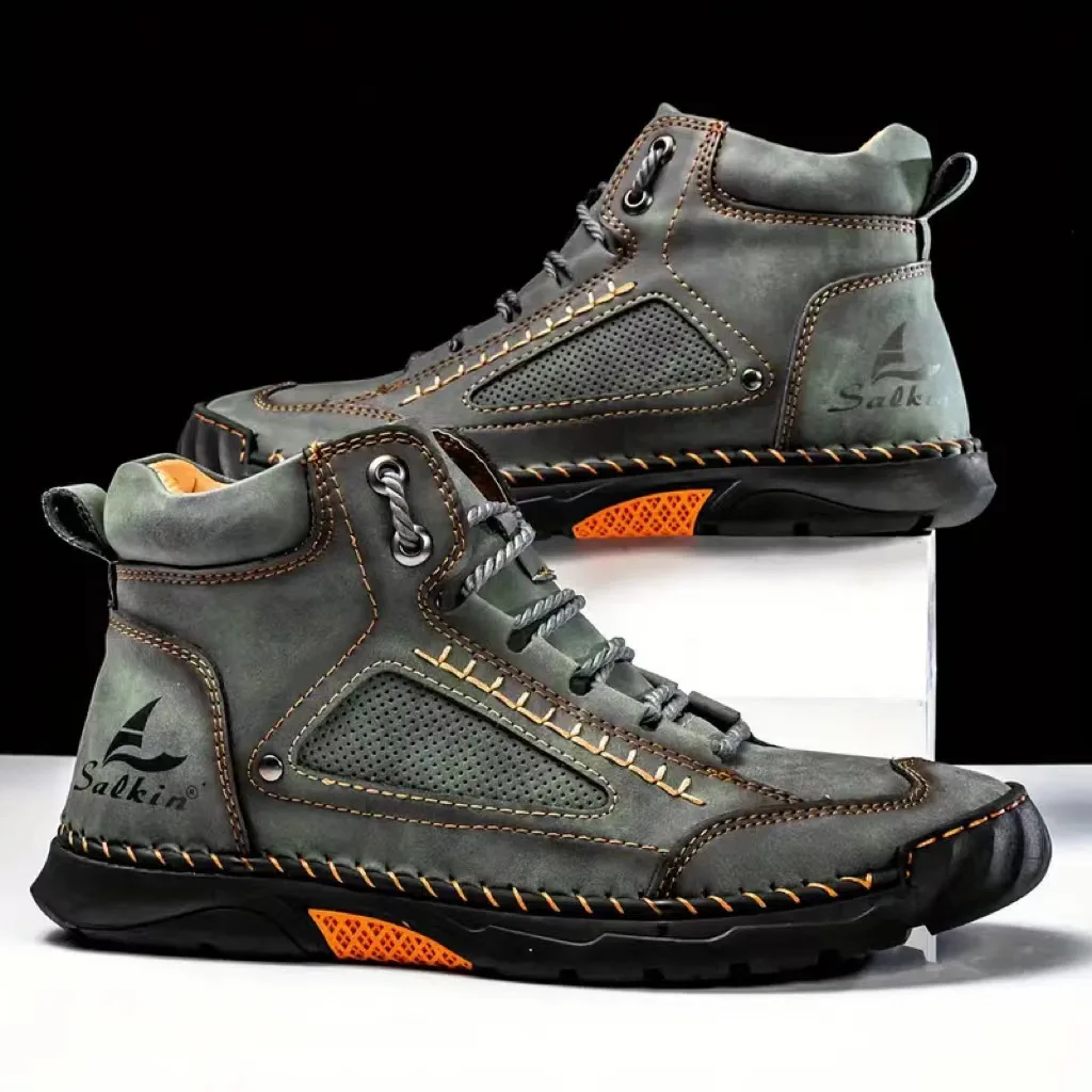 Men Accessories To Wear - Men's Hand-stitched Boots Plus-size Casual Shoes