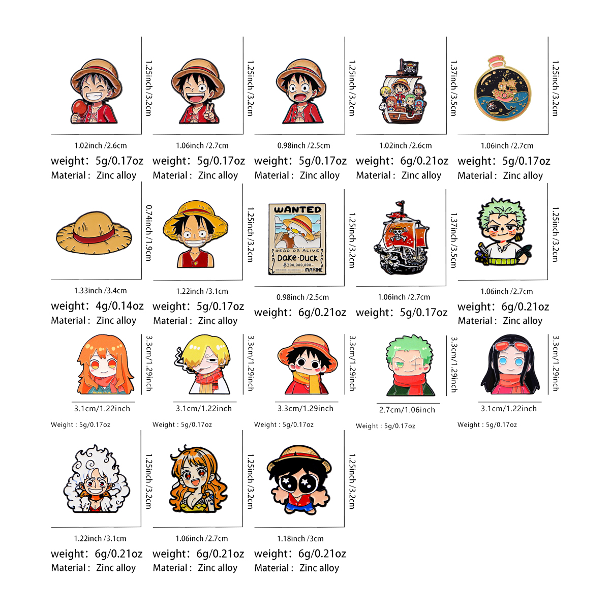 18pcs/set Anime Series Enamel  - Lapel Pin Enamel review and price
