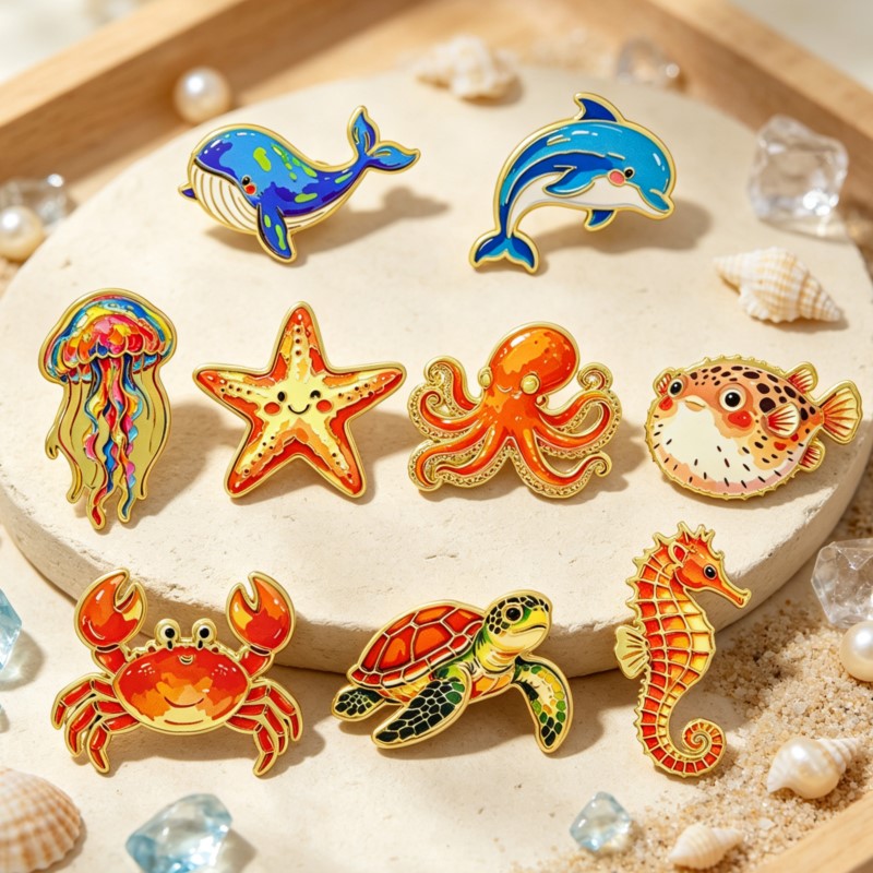 Vibrant Ocean Animal Enamel Pi - Lapel Pin Enamel review and price