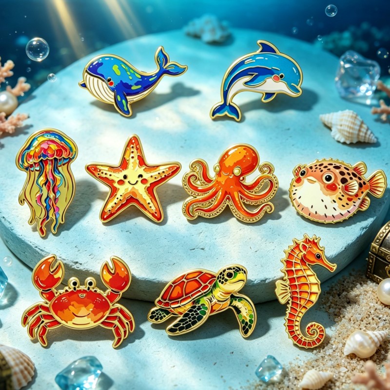 Vibrant Ocean Animal Enamel Pi - Lapel Pin Enamel review and price