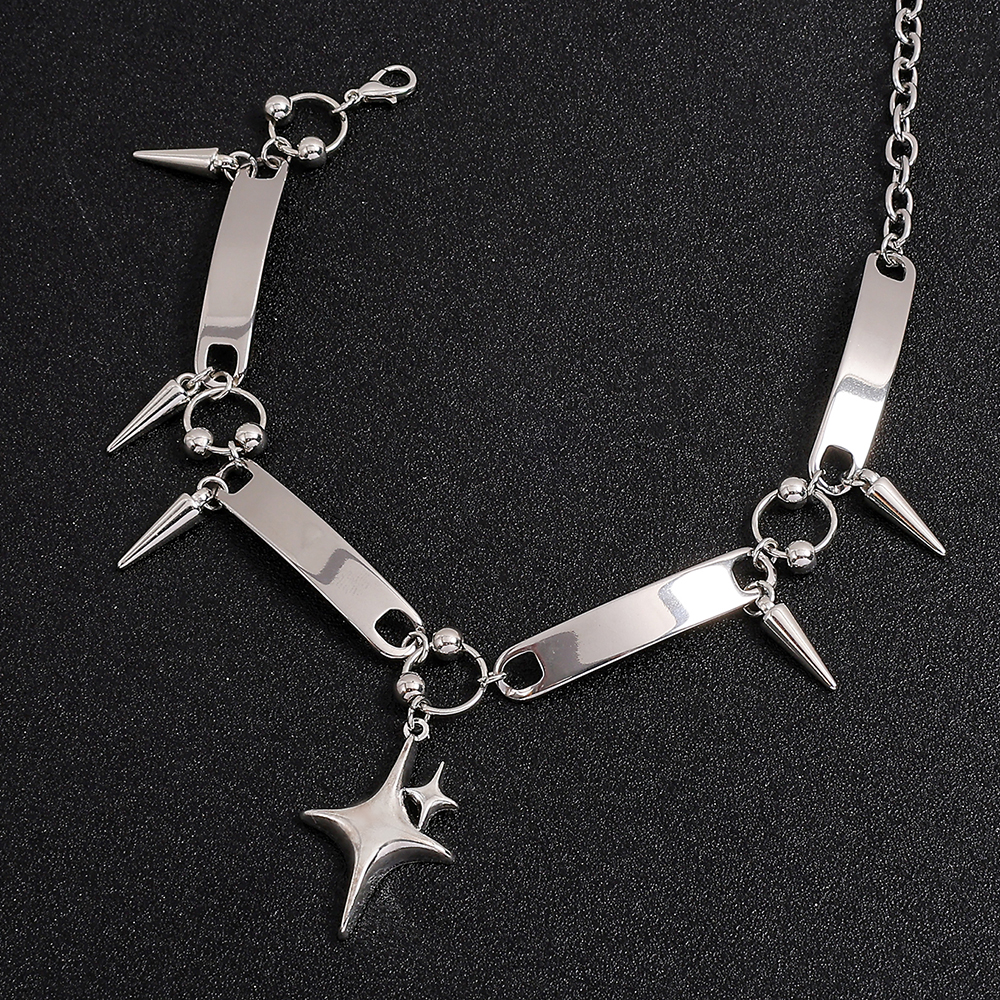 Punk Style Silver Spiked Star  - Men Accessories Fashion review and price