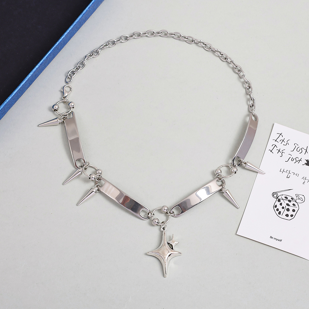 Punk Style Silver Spiked Star  - Men Accessories Fashion review and price
