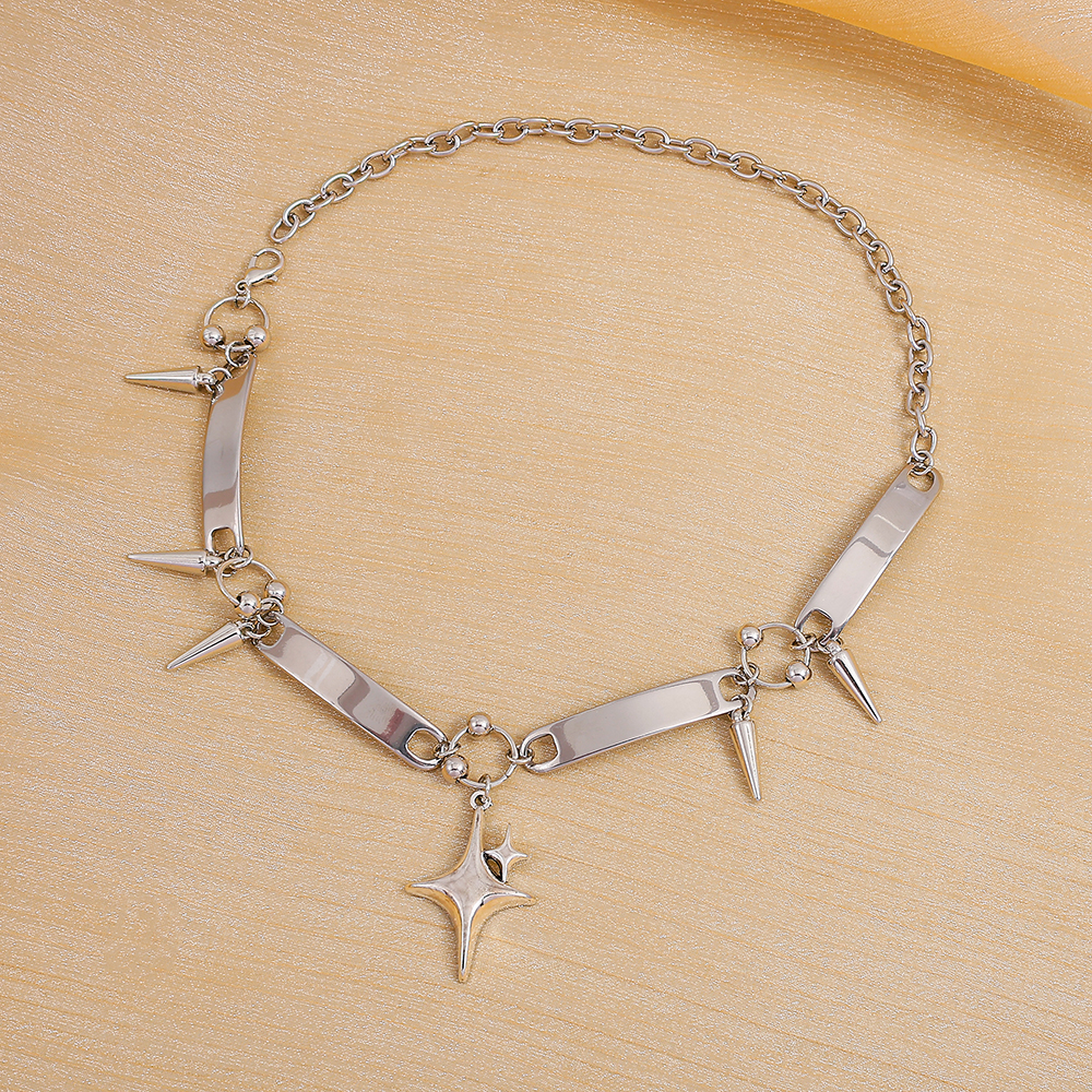 Punk Style Silver Spiked Star  - Men Accessories Fashion review and price