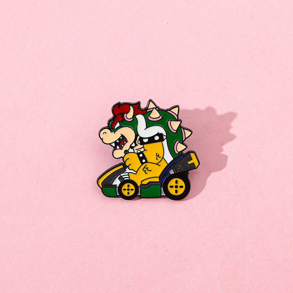 Cartoon Dinosaur Bowser Racing - Lapel Pin Enamel review and price