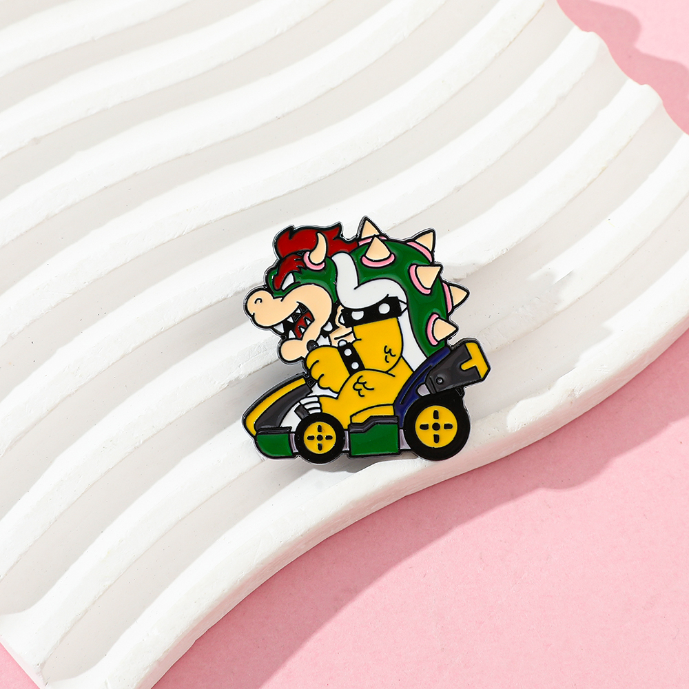Cartoon Dinosaur Bowser Racing - Lapel Pin Enamel review and price