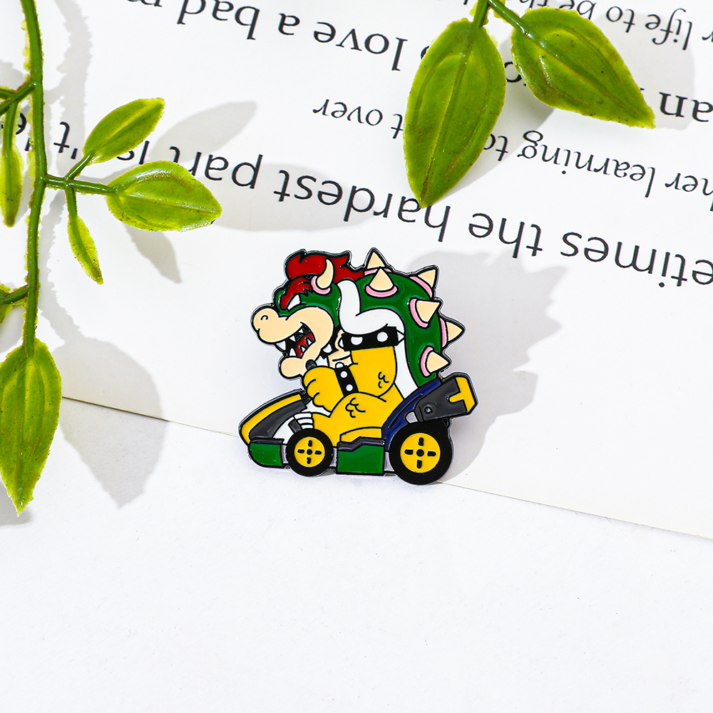 Cartoon Dinosaur Bowser Racing - Lapel Pin Enamel review and price