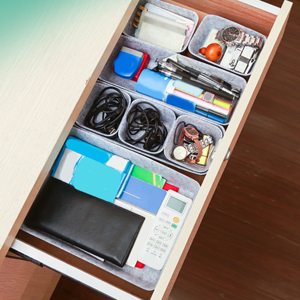 8pcs/set Felt Storage Box Desk - Men'S Accessories Drawer Organizer review and price