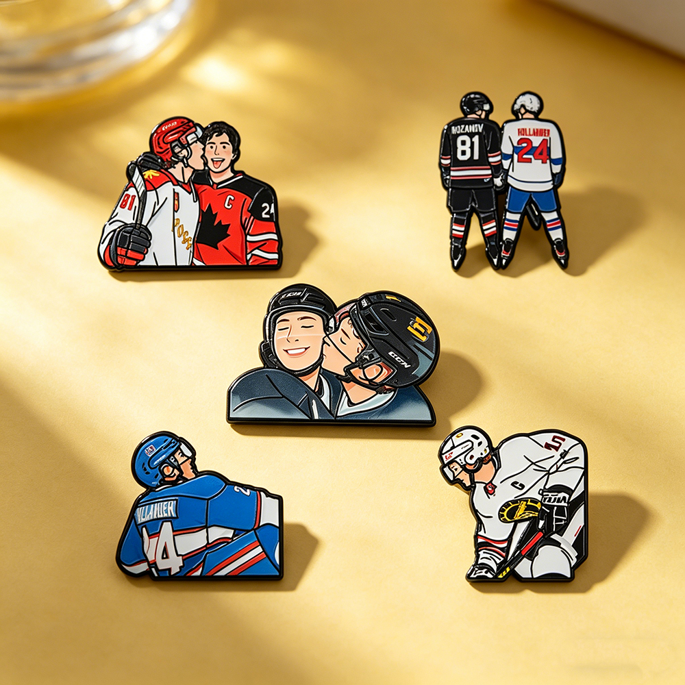 5pcs Heated Rivalry Cartoon ic - Lapel Pin Enamel review and price