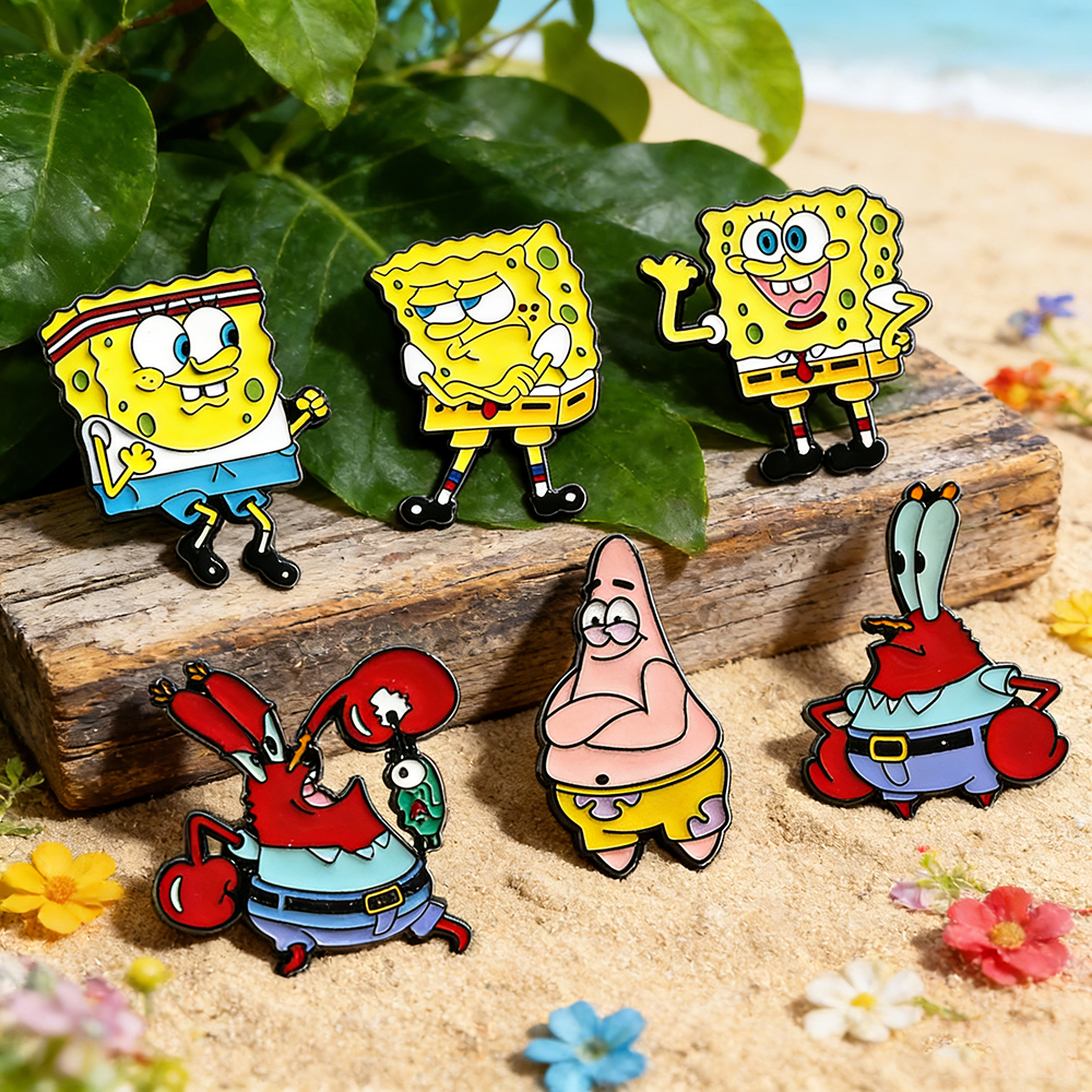 6 Pcs SpongeBob SquarePants An - Lapel Pin Enamel review and price