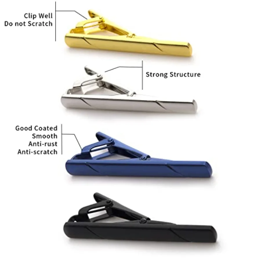 4Pcs Tie Clips For Men Tie Bar - Men'S Accessories With Suits review and price