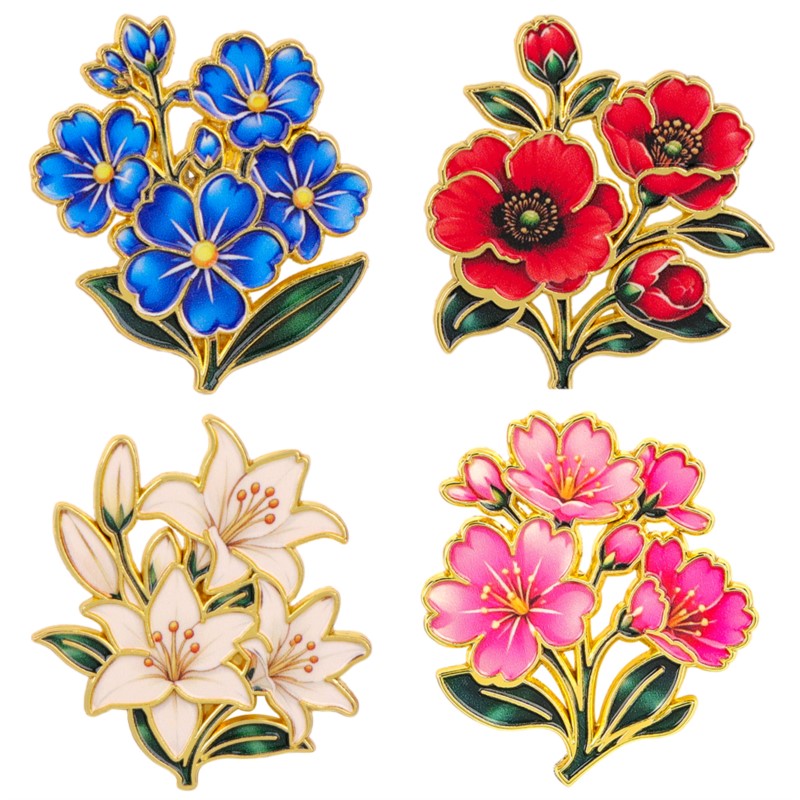 Cute Vintage Colorful Floral E - Lapel Pin Enamel review and price